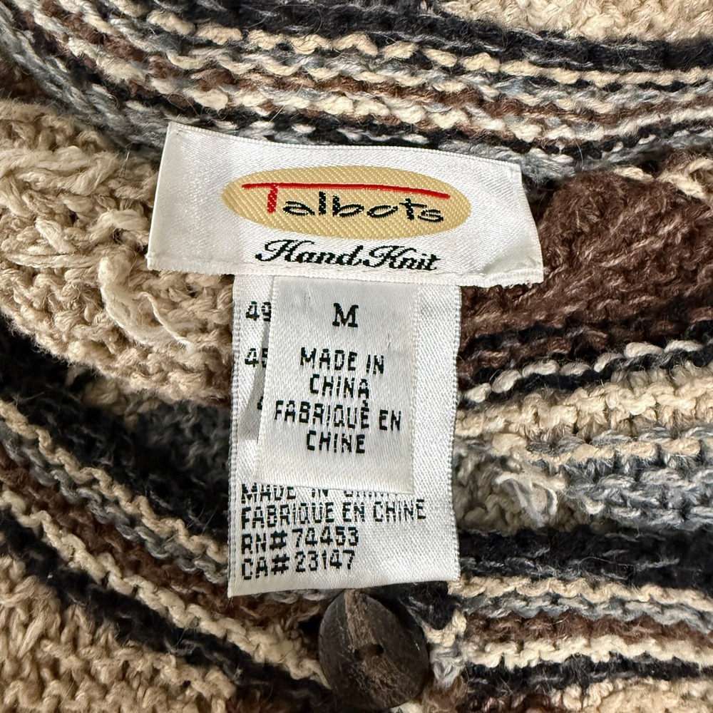 Talbots Hand Knit Geometric Pattern Cardigan Swea… - image 7